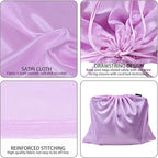 2 Pack Dust Bags for Handbags Silk Dust Cover Bag for Handbags Purses Shoes, Dustproof Drawstring Bag Travel Storage Pouch (Purple)