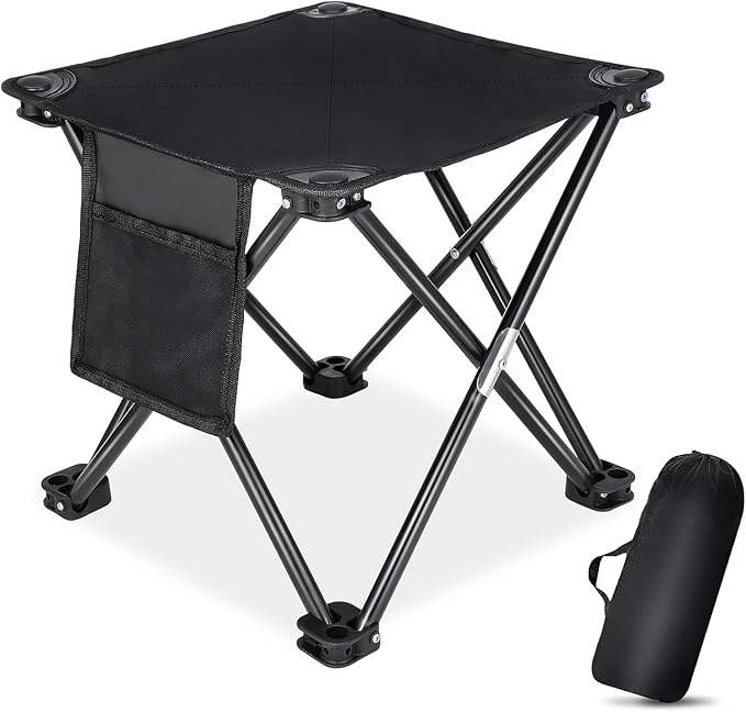 KABOER 2 Pack Folding Camping Stool Portable Outdoor Camping Chair for Fishing BBQ Hiking Gardening Beach Travel with Carry Bag