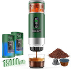 Portable Espresso Machine with Removeable Battery, 20 bar Mini Travel Coffee maker, Expresso Maker with USB-C,3-in-1 Car Coffee Maker Self-Heating, Ground Coffee & Capsule(Ns&DG)