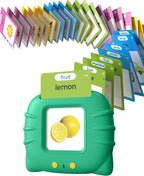 Talking Flash Cards for Toddlers 1 2 3 4 Year Olds, Montessori Language Learning with 224 Words, Pocket Speech Therapy Playthings, Children's Sensory Educational Device, Green