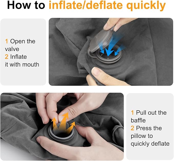 Maliton Inflatable Travel Foot Rest Pillow, Airplane Bed for Kids, Car Foot Leg Rest Pillow, Adjustable Height for Airplane, Car, Train, Home, Small Size (Dark Grey, 1 Pack)