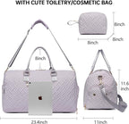 Duffle Bag for Travel, Weekender Bag with Shoe Compartment, Carry On Overnight Bag for Women with Toiletry Bag, Gym Bag with Wet Pocket, Hospital Bags for Labor and Delivery Beige