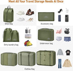 Packing Cubes for Travel - 8 Set Luggage Organizer Bags for Family, Mesh Breathable Packing Cubes for Suitcases Durable Travel Essentials Bags Set