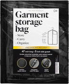 Luxury Storage Garment Bag for Men Suit, Long Women Dress, Tuxedo, Uniform | 47 Inch + 5 Inch Side Gusset | Hanging, Breathable, Foldable Clothes Cover and Protector