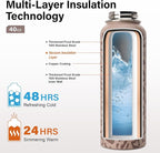 DYSANKY Insulated Water Bottle | Thickened Stainless Steel Vacuum Metal | Portable Sports Water Jug for Gym and Hiking with Straw, Carrier Bag, Handle Strap | BPA-Free 40 oz
