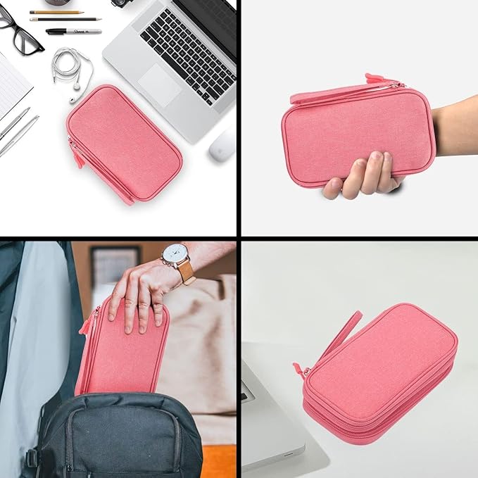 CAOODKDK Electronic Organizer Travel USB Cable Accessories Bag/Case,Waterproof for Power Bank,Charging Cords,Chargers,Mouse,Earphones Flash Driver
