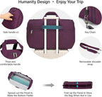 Hanke Large Capacity Travel Duffel Bag, Carry On Luggage with 12 Pockets, 17 Inch Laptop Compartment, Wet Dry Separation & Independent Shoe Bag, Lightweight Foldable Duffel Bag for Women Men（Purple）
