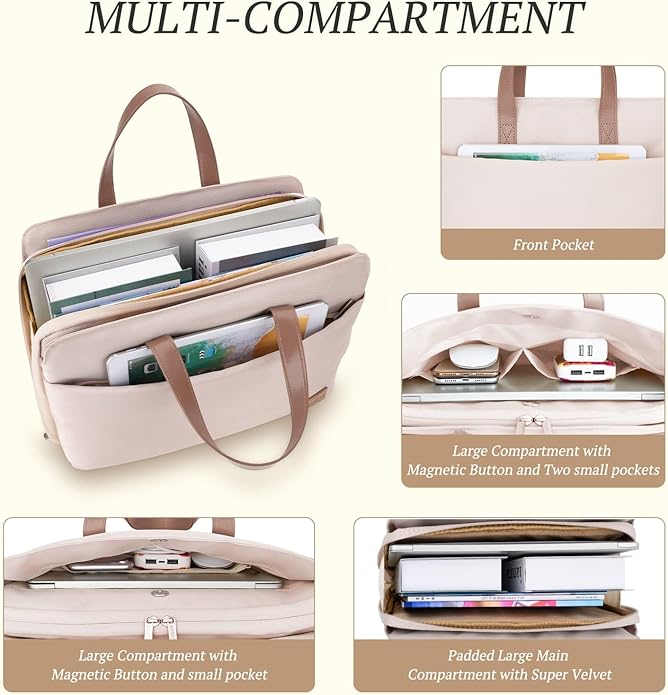 RAINYEAR Laptop Bag for Women, 13-14 inch Laptop Sleeve Water Resistant Computer Bag Laptop Carrying Case Messenger Bag with Handle for Work Business Office Travel