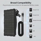 Solar Panel Charger Compatible with Reveal Cellular Trail Cameras X 2.0, X 3.0, X Pro 3.0, Gen 1, SK, XB | 12V Solar Power Supply with Built-in Rechargeable Battery