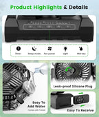 Camping Misting Fan - Portable Rechargeable Fan with 8.9oz Tank, Light, Hook - Battery Power 120H MAX Working, Fast Cooling, 4 Speed, Timer, Sleep Mode, for Outdoor, Travel, Patios, Beach