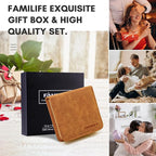 FAMILIFE Manicure Set, Nail Professional Kit Manicure Kits Nail Clipper Sets, 13PCS Stainless Steel Pedicure Sets Mens Grooming Tool, with Brown Leather Travel Case for Men