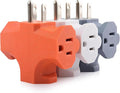 [ETL Listed] Cable Matters 3-Pack 3 Way Plug Adapter 15A 1875W, 3 Prong 3 Outlet Adapter, Power Splitter Plug Outlet, 3 Way Electrical Splitter, Multicolored (White, Gray, Orange)