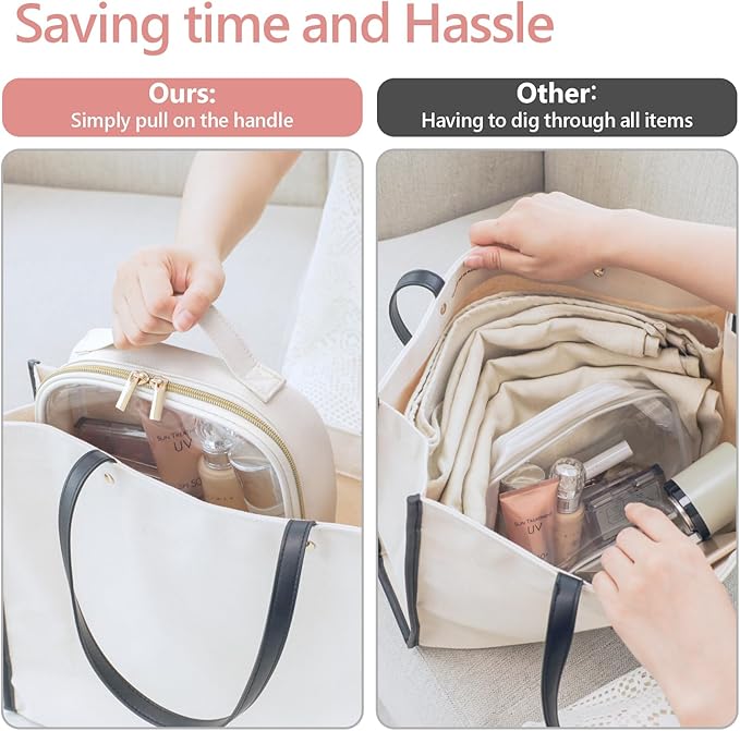 PACKISM Clear Makeup Bag - TSA Approved Toiletry Bag for Carry-on & Checked Luggage, Water Resistant Car Storage Organizer with Reinforced Seams