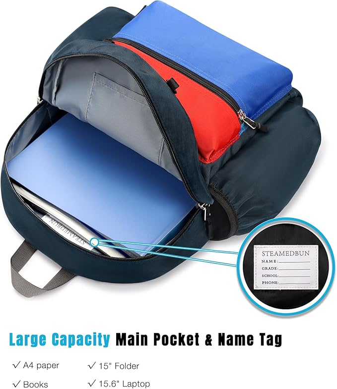 STEAMEDBUN Kids Backpack for Boys 6-8: Toddler Backpack for Preschool Kindergarten - Boys Backpacks for Elementary 4-6