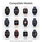 [3-Pack] Smartwatch Charger, 2-Pin Magnetic Charging Cable for IDW13/15/16/17/19/21/23/25/26/28, ID208, GTX20, Compatible with VeryFit/VeryFitPro App Models Smart Watch, Black