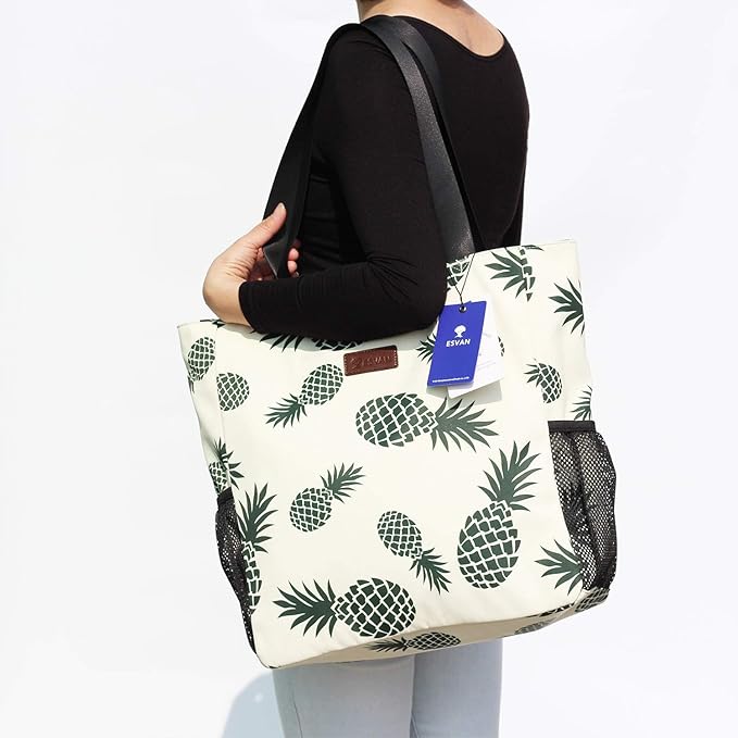 Original Floral Water Resistant Large Tote Bag Shoulder Bag for Gym Beach Travel Daily Bags Upgraded