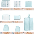 Packing Cubes for Travel - 8 Set Luggage Organizer Bags for Family, Mesh Breathable Travel Essentials Bags Set Durable Travel Packing Cubes for Suitcases