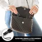 Compact Travel Umbrella for Purse - Flat Handle, Waterproof for Light Rain