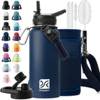 DYSANKY 32 oz Insulated Water Bottle | Thickened Stainless Steel Vacuum Metal | Portable Sports Water Jug for Gym and Hiking with Straw, Carrier Bag, Handle Strap | BPA-Free 32 oz