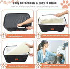 AlfaTok Memory Foam Booster Dog Car Seat for Medium Dogs (Under 45LBS): Elevated, Detachable Washable, Anti-Slip, for Car Back Seat, Travel Pet Bed with Seat Belt