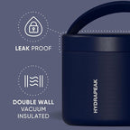 Hydrapeak 18oz Stainless Steel Vacuum Insulated Food Jar Kids for Hot and Cold Food, Wide Mouth Leak-Proof Soup Adults, 10 Hours 16 (Navy) (HP-Foodie18)