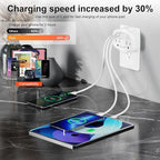 5 in 1 Wall Outlet Extender with USB & Type-C, Surge Protector, 2 AC Outlets, 1050J Fireproof, ETL/FCC Certified, Compact for Travel, Office, Home