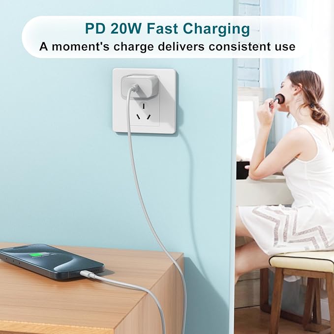 Fast Charger for iPhone 17 16 15 Charger Fast Charging 3Pack, 6+6+10ft USBC to USBC Cable Cord &20W Type C Block for iPhone 17/17 Air/17 Pro Max/17 Pro/16 15 Pro Max/Pro/Plus,iPad Pro/Air/Mini