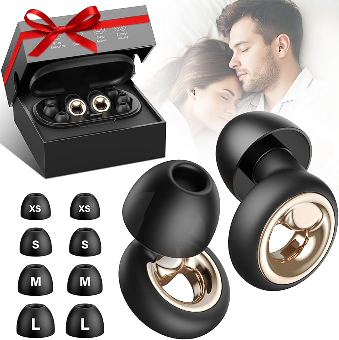 Noise Cancelling Ear Plugs for Sleeping, 55dB Reusable Soft Silicone Earplugs for Snoring, Travel, Concerts & Work, Comfortable Hearing Protection(Graphite)