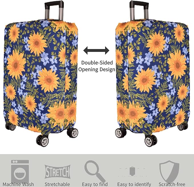 Luggage Cover,Suitcase Covers 19-30 Inch Expandable Anti-Scratch Luggage Protector Flower for Carry on Luggage M 22-24IN