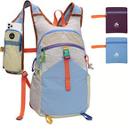 Small Hiking Backpack Travel Daypack 15L Colorful Lightweight Packable Foldable Casual Backpack for Women Men