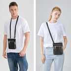 LANNSYNE Leather Travel Wallet, Neck Wallet Travel Pouch and Passport Holder for Men and Women Keep Valuables Safe
