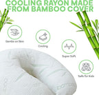 Sacred Thread Rayon Derived from Bamboo Travel Neck Pillow for Airplanes, Memory Foam for Airplane, Ergonomic Design Neck Rest, Travel Pillow for Sleeping (White)