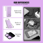 Q Portable Charger with Built-in Cables and AC Wall Plug, USB C External Battery Pack, 10000mAh Travel Essentials Power Bank Compatible with iPhone 16/15/14/13, Samsung Galaxy, Pixel,Tablet and More