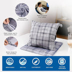3 in 1 Travel Pillow Blanket Set with Removable Flannel Blanket Throw,Hand Warmer Pockets,Pillow (Color6, 50in*60in)