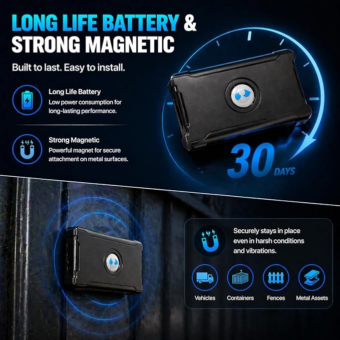 GPS Tracker for Vehicles Cars with Long Battery Life up to 90 Days, Strong Magnet, Unlimited Range, Geo-Fence, 4G Real Time Car Tracker Device Hidden Vehicle Tracking, Subscription Needed