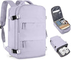 Carry On Backpack Personal Item Travel Backpack For Women Airline/Flight Approved Waterproof Sports Luggage Casual Daypack Small Hiking Backpack Purple