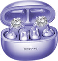 Kinglucky Jewelry-Inspired Clip-On Earbuds with Diamond Earrings, Comfortable Fit & 40H Playtime Open Ear Bluetooth 5.4 Wireless Headphones for Women, Small Ears, Sports & Workouts (Purple)