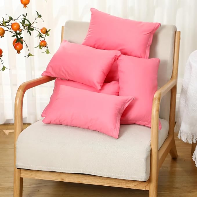 Kigley 12 Pack Mini Pillows for Daycare 9.1 x 13.8'' Small Travel Pillow Bulk Soft Breathable Cotton Pillow for Nap Travel Pet Neck Lumbar Purse Insert(Pink)