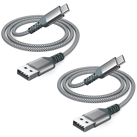 Henrety USB C Charger Cable [2 Pack/4ft], Fast Charging Type C Cable, Nylon Braided USB A to USB C Cable for iPhone 15/15 Pro, MacBook, iPad, Galaxy, and Other Type-C Devices.
