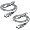 Henrety USB C Charger Cable [2 Pack/4ft], Fast Charging Type C Cable, Nylon Braided USB A to USB C Cable for iPhone 15/15 Pro, MacBook, iPad, Galaxy, and Other Type-C Devices.