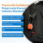 Forge TSA Approved Luggage Locks Ultra-Secure Dimple Key Cable Locks for Travel with Zinc Alloy Body- 2 Orange Locks