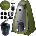 Outsmart Gadgets Outdoor Portable Toilet Set for Adults with Camping Night Lantern, Folding XL Toilet, Pop Up Privacy Tent and Carry Bags, Multipurpose Potty, Washable and Foldable for RV Travel