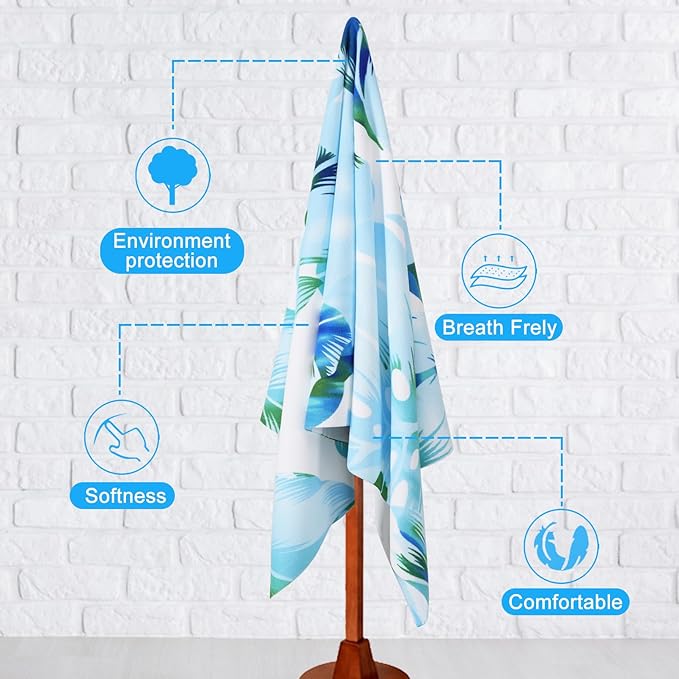 Oversized Terry Beach Towel 36 x 72 in Soft Extra Large XL Big Pool Swimming Towels for Adults Clearance Blanket Travel Essentials Cruise Accessories Must Haves Vacation Stuff Lounge Chair Cover Palm