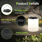 BOBKID LED Camping Lantern, Rechargeable Camping Light, 4 Modes Outdoor Flashlights Lanterns with 1000LM, Water Resistant Portable Emergency Camp Light for Hurricane Hiking Survival Kits - Black