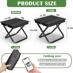 Camping Stool Pocket Chair, Lightweight Portable Stool with Shoulder Strap, Capacity 220lbs for Adults Outdoor Hiking Fishing Travel-Medium Black