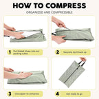 6 Pcs Travel Shoe Bags with Zipper Nylon Portable Waterproof Suitcase Shoe Organizer Packing for Golf(L,Yellow)
