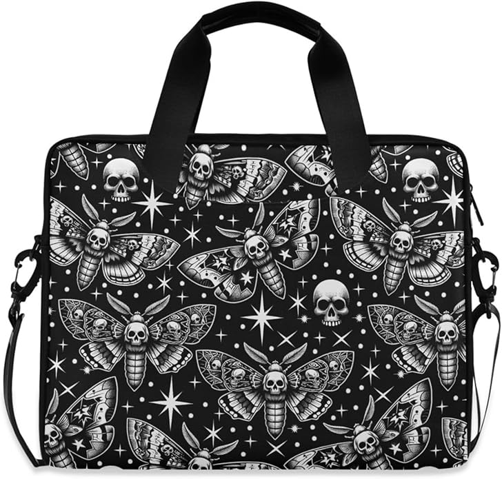 MNSRUU Laptop Bag for 15.6 inch Black Gothic Bats