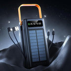 Solar Charger – External Battery Quick Charge 120 W, External Battery 50000 mAh Survival Equipment 4 Outputs and 3 Inputs Integrated Cables for Mobile Fishing Hiking Camping Outdoor(D)