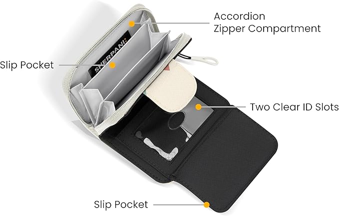 Sherpani Barcelona, Nylon Bifold Zipper Pocket Wallet for Women, Travel Bag, RFID Protection