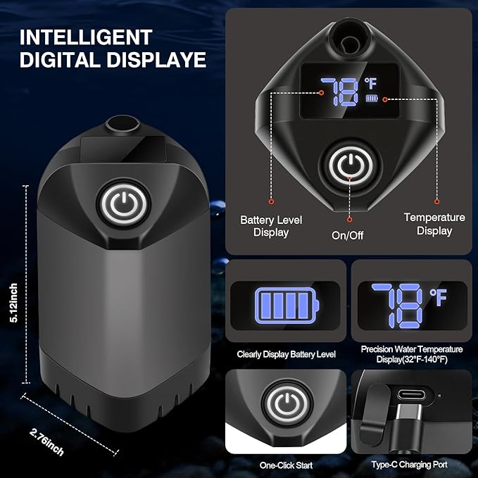 Portable Shower for Camping,7800mAh Rechargeable Camping Shower Pump,IPX8 Waterproof Outdoor Shower with LED Display and 3 Spray Modes for Hiking,Travel, Pet, Car Wash,RV Life